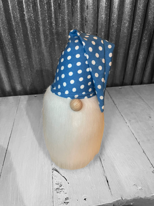 blue and white dots
