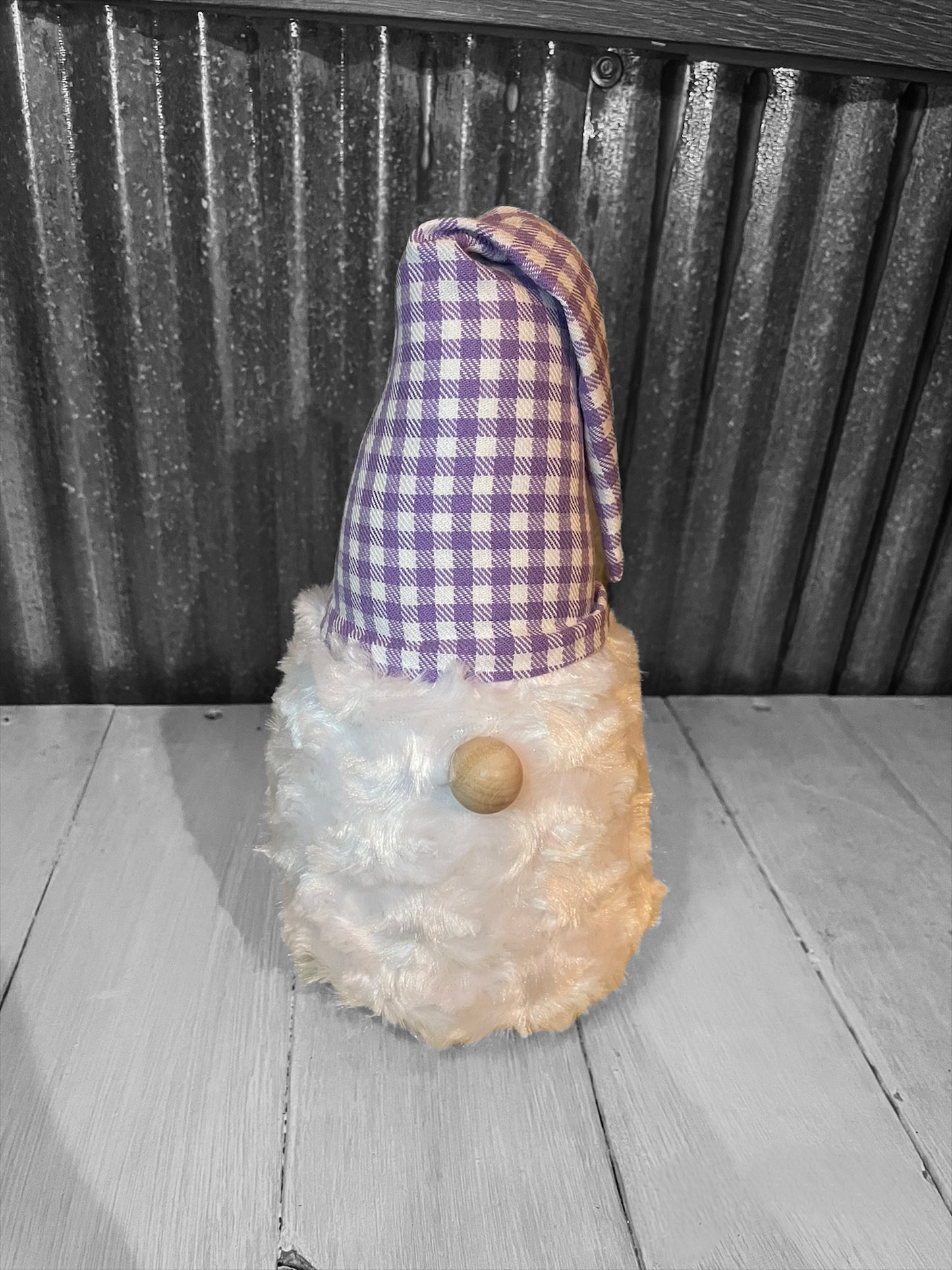 purple and white plaid